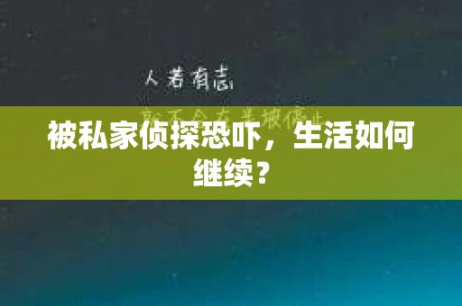 被私家侦探恐吓，生活如何继续？