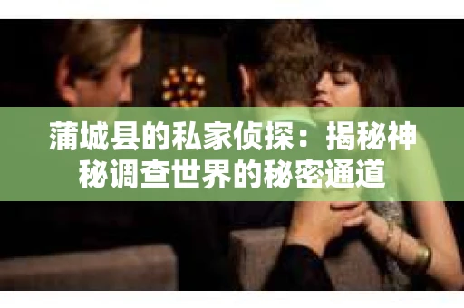 蒲城县的私家侦探：揭秘神秘调查世界的秘密通道