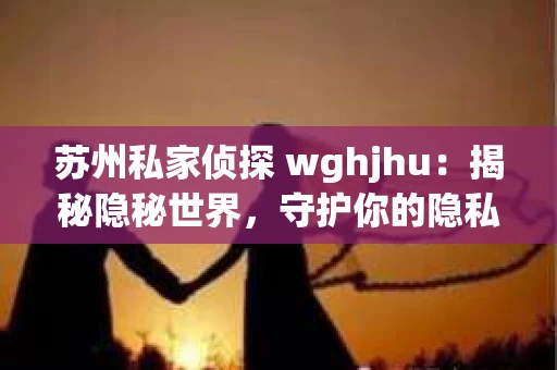 苏州私家侦探 wghjhu：揭秘隐秘世界，守护你的隐私防线