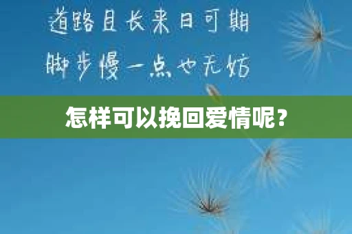 怎样可以挽回爱情呢? 怎样可以挽回爱情呢?