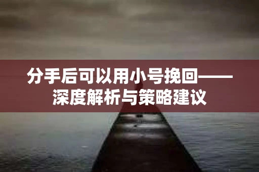 分手后可以用小号挽回——深度解析与策略建议