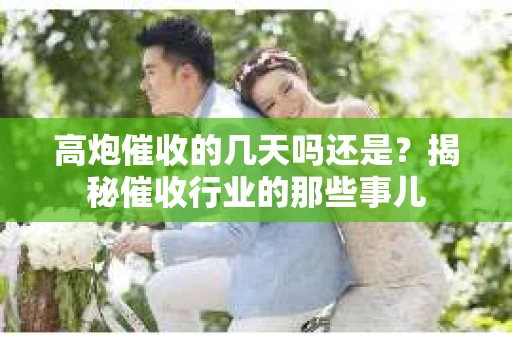 高炮催收的几天吗还是？揭秘催收行业的那些事儿