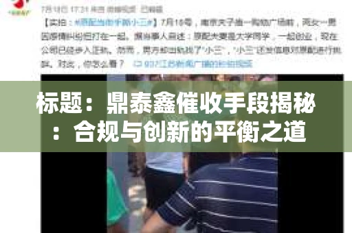标题：鼎泰鑫催收手段揭秘：合规与创新的平衡之道