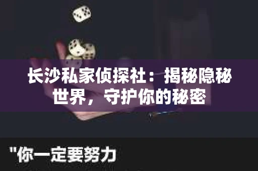 长沙私家侦探社：揭秘隐秘世界，守护你的秘密