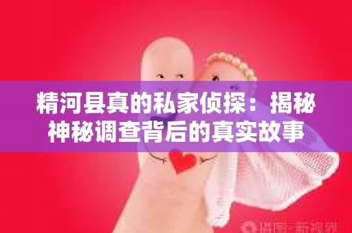 精河县真的私家侦探：揭秘神秘调查背后的真实故事